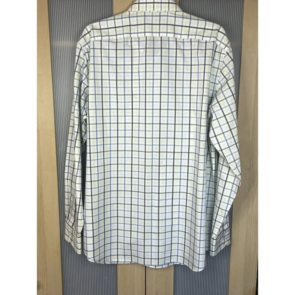 Banana Republic Men’s Long Sleeve Button Down Shirt Slim Fit Blue Plaid L Preppy
